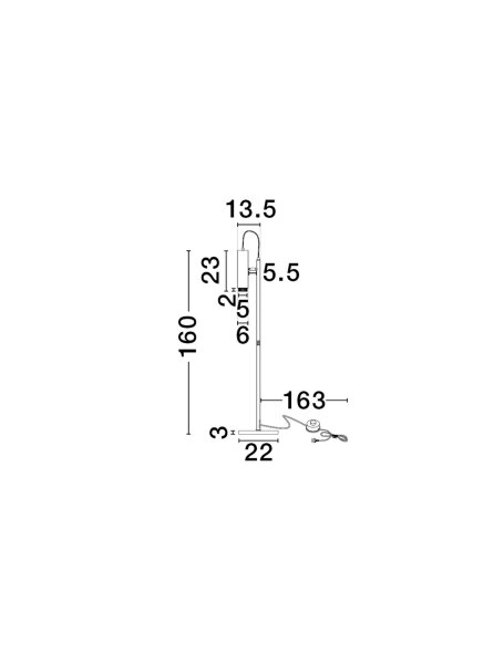 Stehleuchte Weiß Schwarz 160 cm GU10 schwenkbar MARVIN