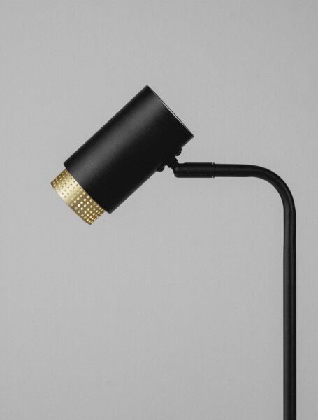 Tischlampe GU10 42 cm in Schwarz Gold MARVIN Aluminium