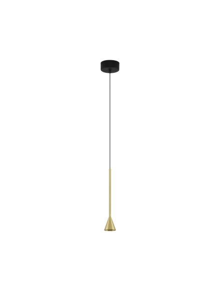 LED Pendelleuchte schmal Ø 6 cm in Schwarz Gold dimmbar