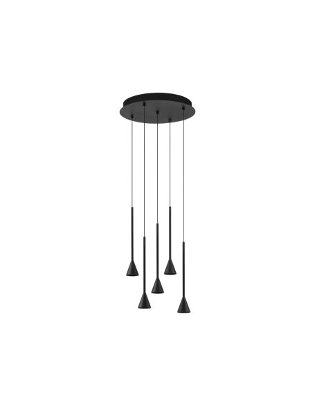 LED Hängelampe 36 cm breit Schwarz dimmbar höhenverstellbar