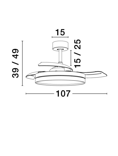 LED Deckenventilator Fernbedienung Ø 107 cm Weiß warmweiß