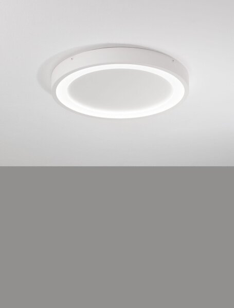 LED Deckenlampe flach Ø 45 cm Weiß Retro warmweiß MCCALL