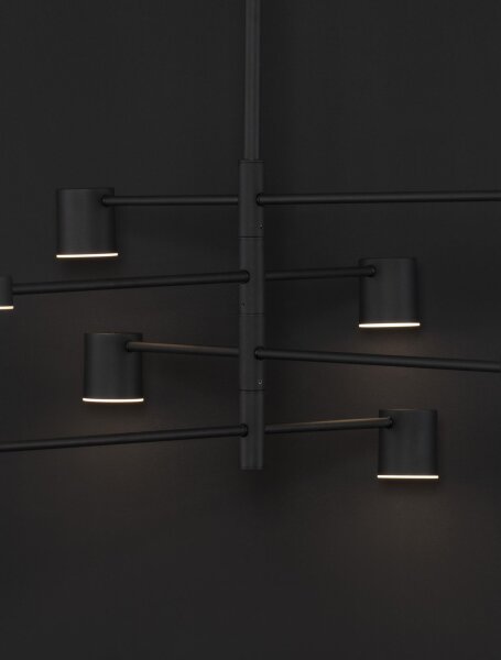LED Deckenleuchte Schwarz dimmbar schwenkbar 8 flammig