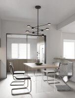 LED Deckenleuchte Schwarz dimmbar schwenkbar 8 flammig
