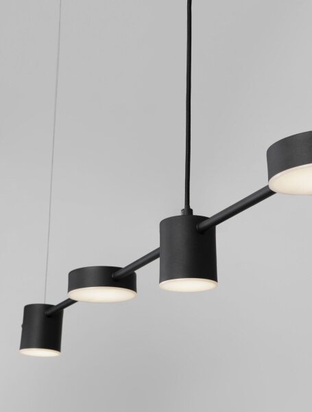 LED Hängeleuchte Schwarz 127 cm lang dimmbar 5 flammig