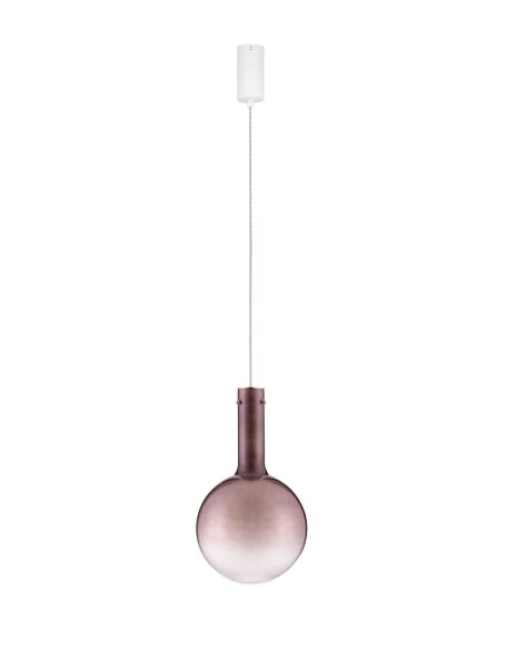 LED Pendelleuchte rund Ø 25 cm Weiß Braun dimmbar warmweiß