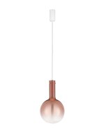LED Pendelleuchte Glas Metall Wei&szlig; Rosa &Oslash; 25 cm dimmbar rund
