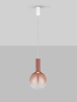 LED Pendelleuchte Glas Metall Weiß Rosa Ø 25...