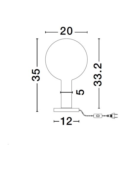 LED Tischleuchte dimmbar Weiß Braun 36 cm Glas Metall rund