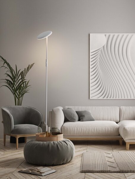 LED Stehleuchte Weiß 205 cm dimmbar schwenkbar warmweiß