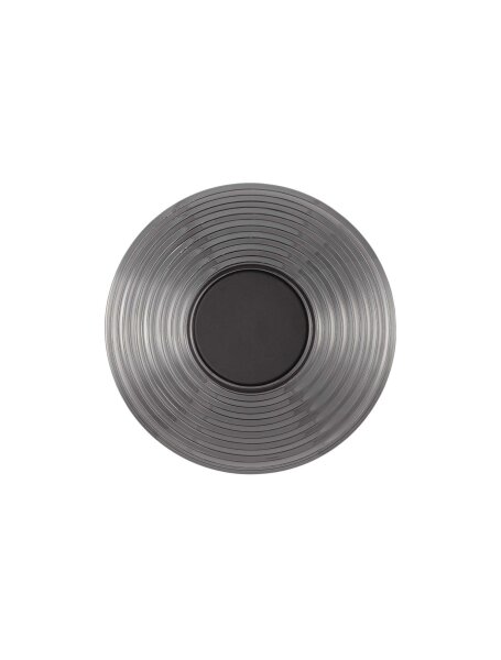 LED Wandlampe rund 30 cm breit in Nickel Grau Rauchglas