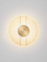 LED Wandleuchte in Gold 30 cm breit Glas rund...