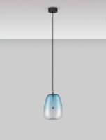 LED Pendelleuchte rund Ø 16 cm Schwarz Blau...
