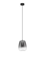 LED H&auml;ngelampe Schwarz &Oslash; 16 cm Rauchglas rund warmwei&szlig;