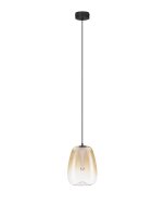 LED H&auml;ngeleuchte Schwarz Amber &Oslash; 16 cm h&ouml;henverstellbar rund