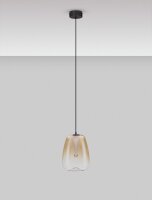 LED Hängeleuchte Schwarz Amber Ø 16 cm...
