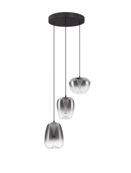 LED Hängelampe 41 cm breit Schwarz höhenverstellbar warmweiß