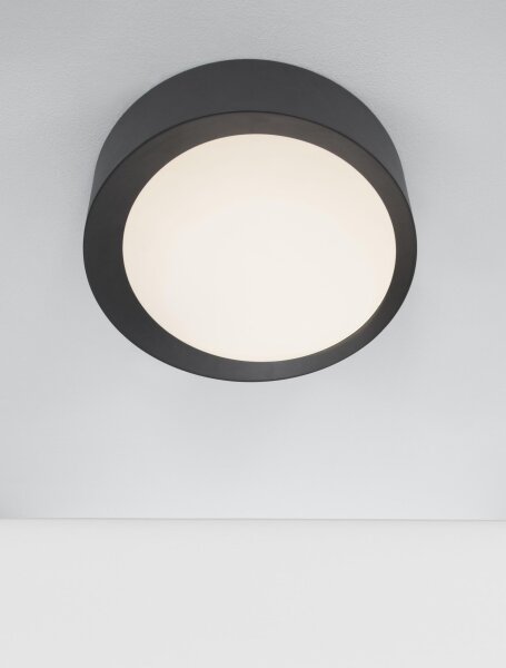 LED Deckenlampe rund Ø 45 cm Schwarz dimmbar warmweiß