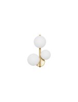Wandlampe rund G9 32 cm hoch in Gold Wei&szlig; Glas...