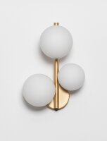 Wandlampe rund G9 32 cm hoch in Gold Weiß Glas...