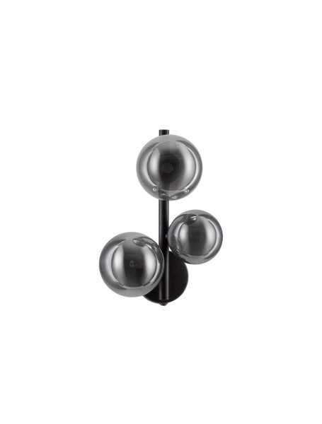Wandleuchte Schwarz Grau 32 cm hoch G9 Rauchglas Metall
