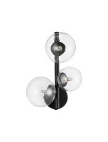 Wandlampe Schwarz 32 cm hoch G9 Klarglas Metall rund MORGAN