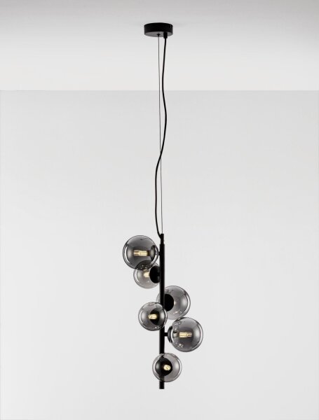 Hängelampe G9 28 x 23 cm Schwarz Grau höhenverstellbar