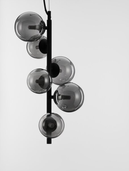 Hängelampe G9 28 x 23 cm Schwarz Grau höhenverstellbar