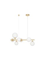 Pendelleuchte 65 cm lang G9 in Gold Wei&szlig;...