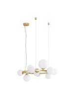 Pendelleuchte rund in Gold Weiß 65 x 53 cm G9 Glas...