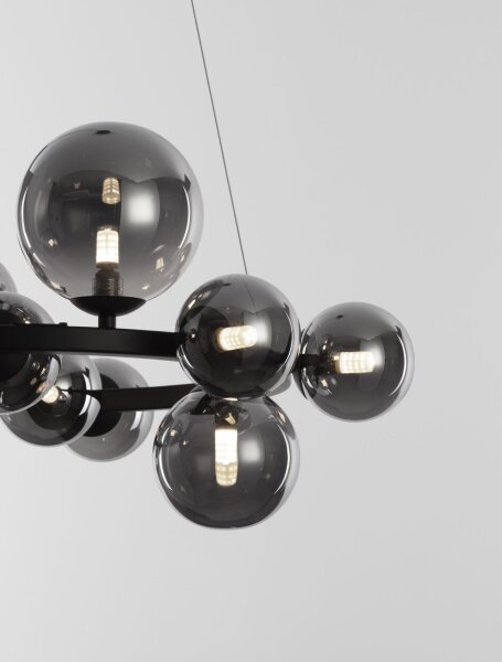Hängelampe Ø 65 cm G9 Schwarz Grau höhenverstellbar MORGAN