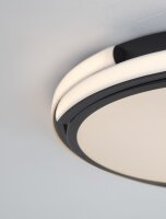 LED Deckenleuchte Schwarz Ø 40 cm flach...