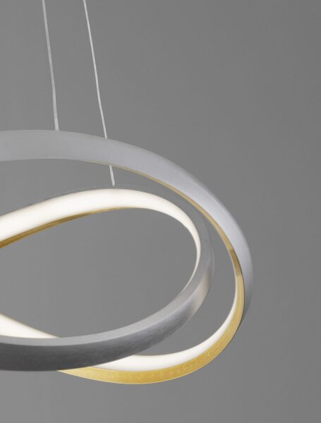 LED Hängeleuchte in Silber Gold Ø 50 cm dimmbar Design rund