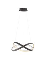 LED Pendelleuchte in Schwarz Gold &Oslash; 50 cm dimmbar Design