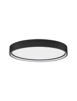 LED Deckenleuchte Schwarz &Oslash; 45 cm dimmbar flach warmwei&szlig;