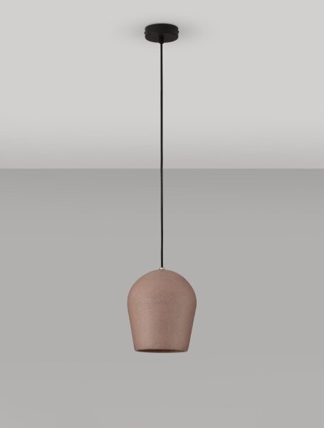 Hängelampe außen rund IP55 E27 Ø 20 cm Schwarz Rot Beton