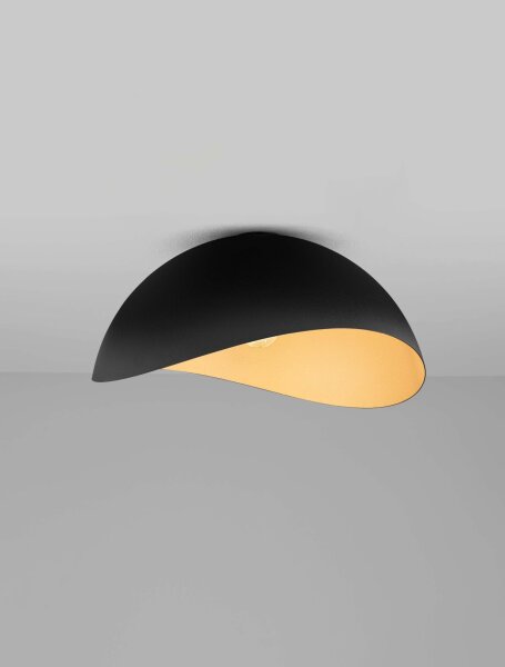 Deckenleuchte E27 in Schwarz Gold Ø 50 cm rund NEVADA Modern