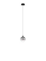 LED Hängelampe Schwarz Ø 16 cm Glas rund...