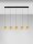LED Hängelampe 115 cm lang in Schwarz Gold dimmbar Glas rund