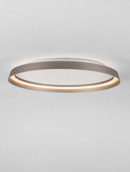 LED Deckenlampe flach Ø 60 cm Braun dimmbar CCT NEWTON