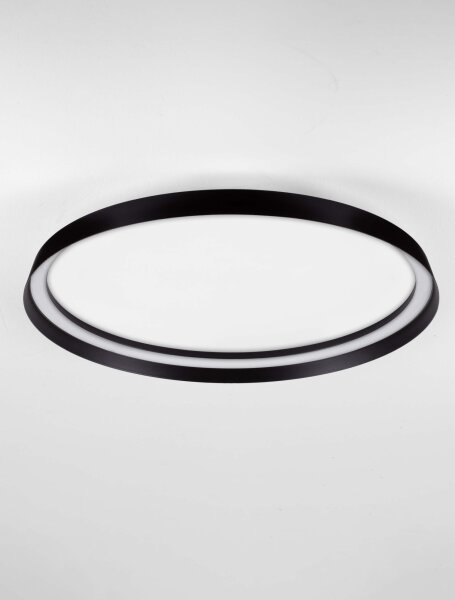 LED Deckenleuchte Schwarz Ø 60 cm dimmbar flach CCT NEWTON