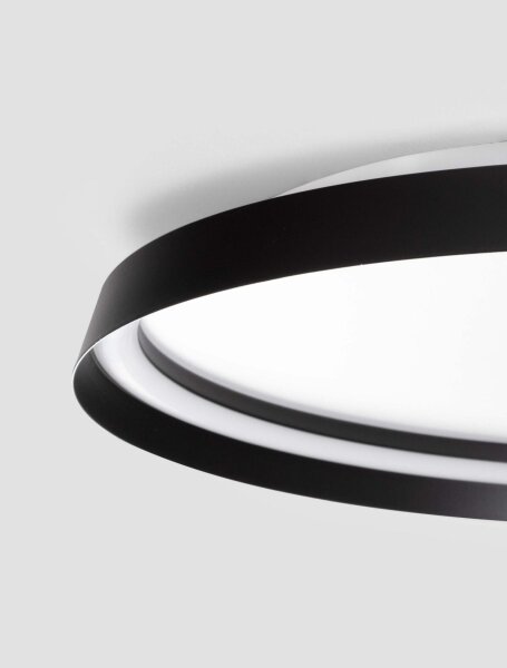 LED Deckenleuchte Schwarz Ø 60 cm dimmbar flach CCT NEWTON