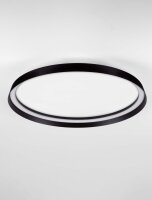 LED Deckenleuchte Schwarz Ø 60 cm dimmbar flach...