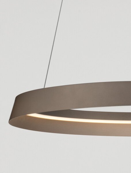 LED Hängeleuchte Braun Ø 60 cm dimmbar Ring Farbwechsel