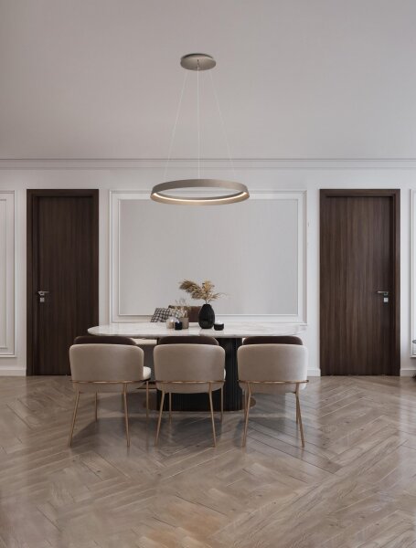 LED Hängeleuchte Braun Ø 60 cm dimmbar Ring Farbwechsel
