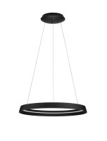 LED H&auml;ngelampe &Oslash; 60 cm Schwarz dimmbar h&ouml;henverstellbar Ring