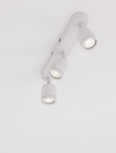 Deckenlampe Weiß 48 cm lang GU10 schwenkbar Metall 3 flammig
