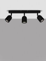Deckenstrahler Metall GU10 Schwarz 48 cm lang schwenkbar