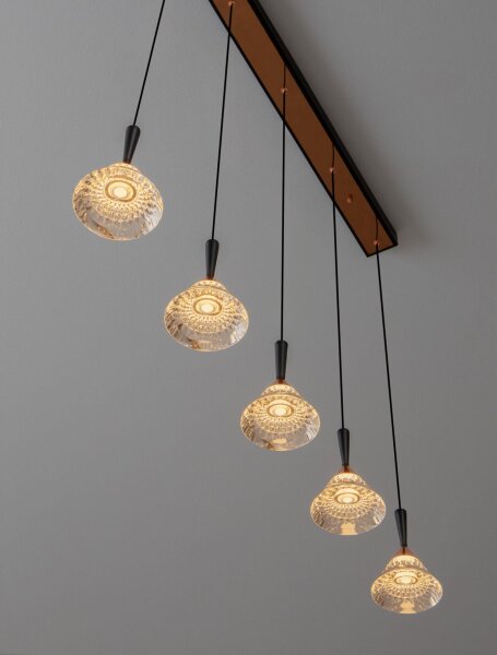 LED Hängeleuchte in Schwarz Roségold 90 cm lang dimmbar