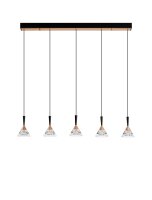LED H&auml;ngeleuchte in Schwarz Ros&eacute;gold 90 cm lang dimmbar